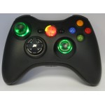 Black Lighted  Guide and Thumbstick Modded Controlle  w/Rapid Fire