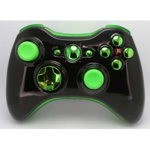Black and Green  Chrome  Modded Controlle  w/Rapid 11 mods