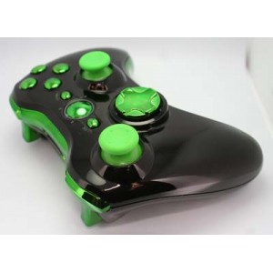 Black and Green  Chrome  Modded Controlle  w/Rapid 11 mods